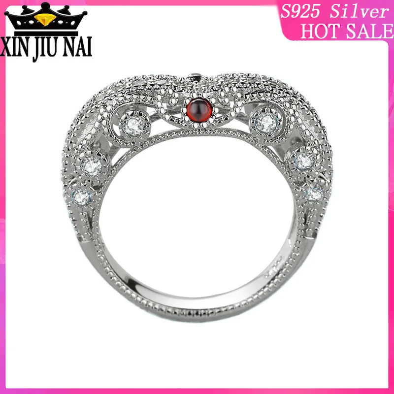 

Baroque Vintage Jewelry Ball Heart Rings for Women 925 Silver Engagement Wedding Ring wholesale lots bulk