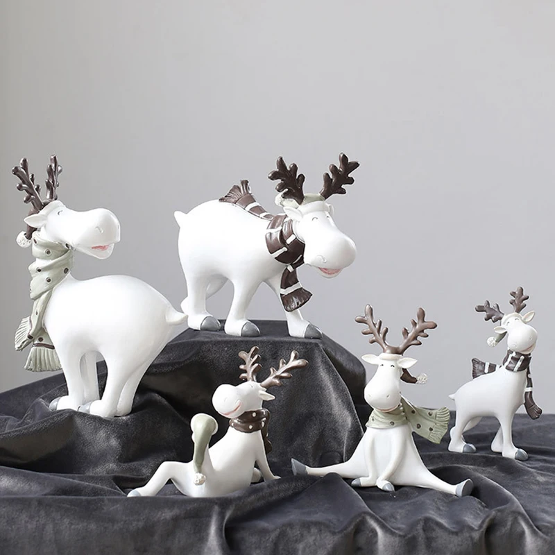 Resi Deer Figurines Home Decoration Toys Animal Figurines Resin Elk Statue Set for New Year X-mas D091
Resi Deer Figurines Home Decoration Toys Animal Figurines Resin Elk Statue Set for New Year X-mas D091