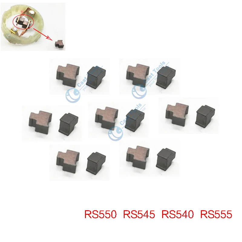 2 50 шт. сменные угольные щетки для BOSCH MAKITA DEWALT HITACHI METABO Milwaukee WORX Hilti Ryobi RS550 RS555 RS540 RS545