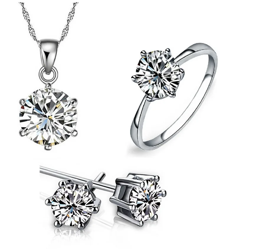 Eight Heart Eight Arrows Snowflake Six-claw Ear Stud Necklace Ring Three-piece Set 1381 Zircon Jewelry
Eight Heart Eight Arrows Snowflake Six-claw Ear Stud Necklace Ring Three-piece Set 1381 Zircon Jewelry