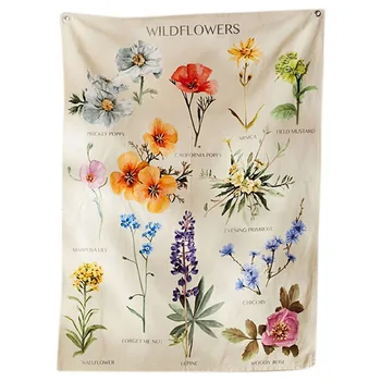 Wildflowers Vertical Tapestry Wall Hanging,Illustrative Reference Chart Tapestry with Word,Straight Tapestry
Wildflowers Vertical Tapestry Wall Hanging,Illustrative Reference Chart Tapestry with Word,Straight Tapestry
