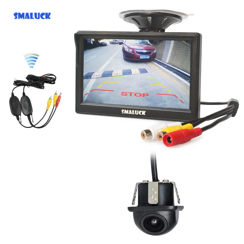 Фото SMALUCK Wireless 5" HD LCD Display Rear View Monitor Car Backup Camera Reversing System | Автомобили и мотоциклы