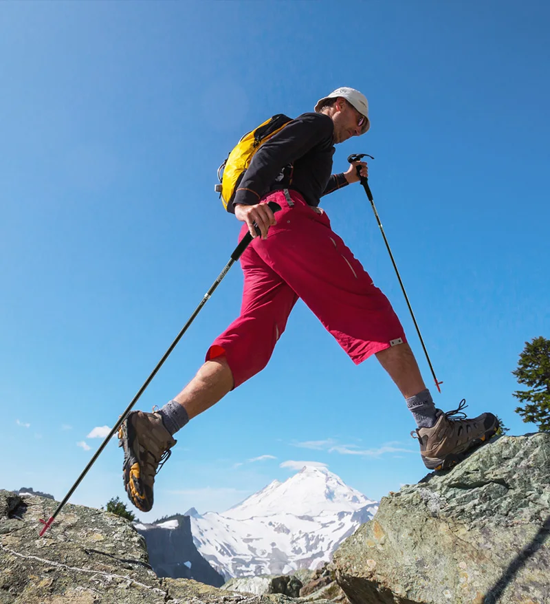 Naturehike сверхлегкий 4 секций складной регулируемый трекинговые палки костыль из