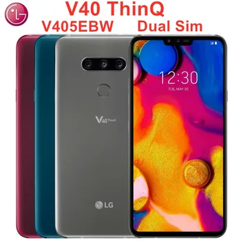 

LG V40 ThinQ V405EBW Dual Sim 128GB ROM 6GB RAM Original LTE Android Octa Core 6.4" QHD+ OLED Snapdragon 845 NFC 5 Camera