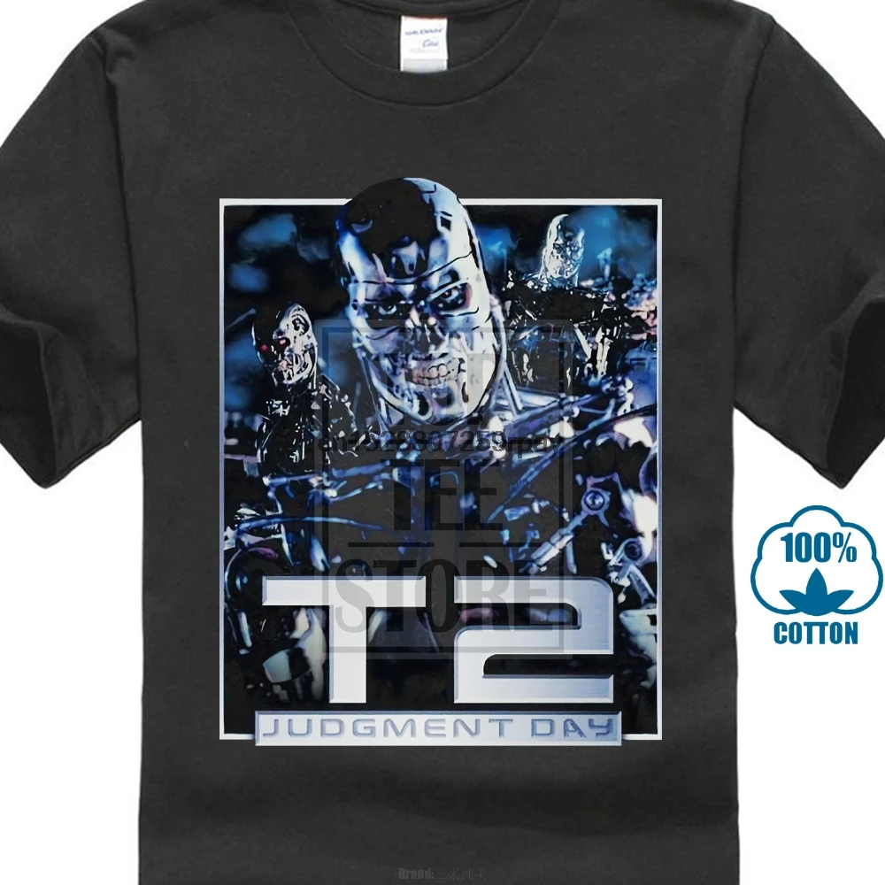 New Terminator 2 Movie T2 Judgement Day Robots Licensed Adult T Shirt S To 4Xl |