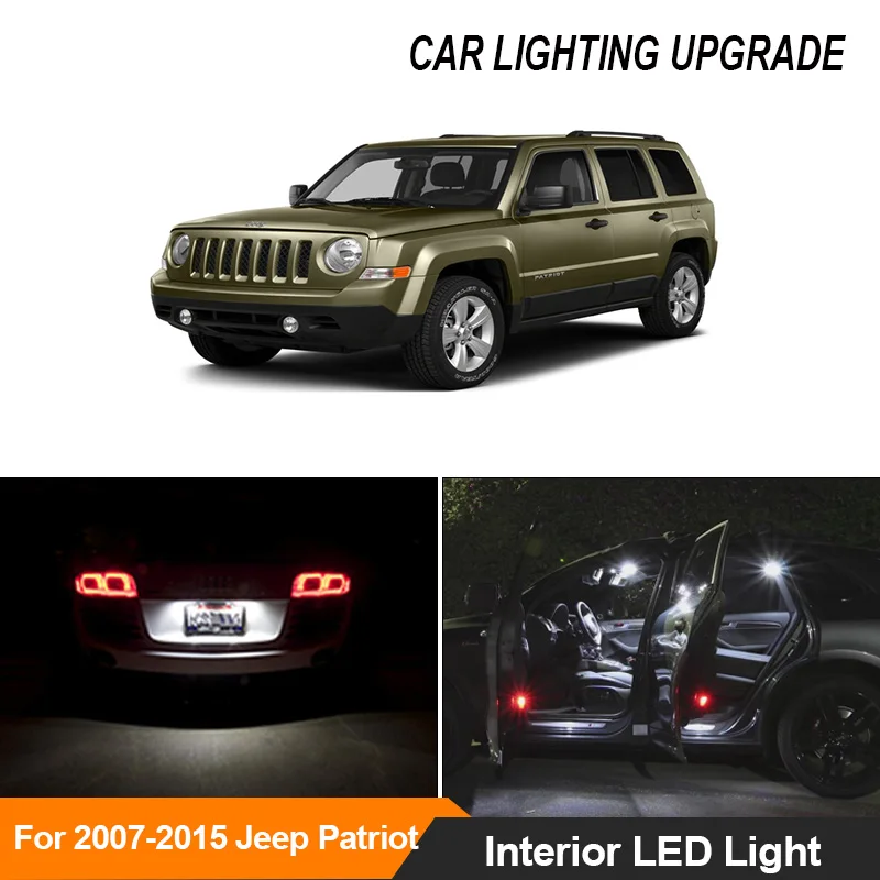 10pcs Canbus Error Free LED Light Kit For 2007-2010-2015 Jeep Patriot 12V Interior Map Dome Trunk License Light
10pcs Canbus Error Free LED Light Kit For 2007-2010-2015 Jeep Patriot 12V Interior Map Dome Trunk License Light