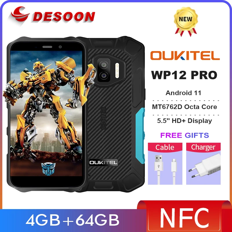 Oukitel WP12 Pro смартфон с 5 5-дюймовым дисплеем восьмиядерным процессором MT6762D ОЗУ 4 Гб