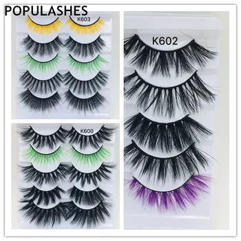 Halloween 5 Pairs 3D Dramatic Colored Lashes Long Fluffy Mink Eyelashes Thick Colorful False EyeLashes for Cosplay
Halloween 5 Pairs 3D Dramatic Colored Lashes Long Fluffy Mink Eyelashes Thick Colorful False EyeLashes for Cosplay