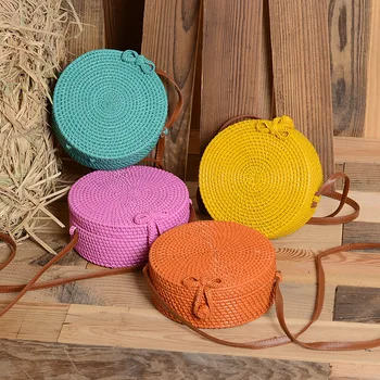 2020 Fashion Round Beach Rattan Bag Women Summer Colorful Handmade Woven Straw Bags Bohemia Beach Shoulder Bag Circle Handbag
2020 Fashion Round Beach Rattan Bag Women Summer Colorful Handmade Woven Straw Bags Bohemia Beach Shoulder Bag Circle Handbag