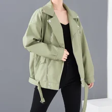 2022 Spring Black PU Leather Loose Turn-down Collar Zipper Fashion New Women's Wild Jacket 
2022 Spring Black PU Leather Loose Turn-down Collar Zipper Fashion New Women's Wild Jacket