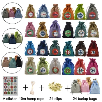 24Pcs Advent Christmas Calendar Filling Candy Linen Bags Gift Bags Christmas Advent Calendar 24 Color Gift Storage Bag Linen Ca
24Pcs Advent Christmas Calendar Filling Candy Linen Bags Gift Bags Christmas Advent Calendar 24 Color Gift Storage Bag Linen Ca