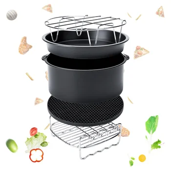 Cookware Sets Fryer Accessories Grill Air Fryer Kit Pizza Pan Holder Baking Rack Mat 5pcs/set 7 inch Round Air Fryer Pan Rack
Cookware Sets Fryer Accessories Grill Air Fryer Kit Pizza Pan Holder Baking Rack Mat 5pcs/set 7 inch Round Air Fryer Pan Rack