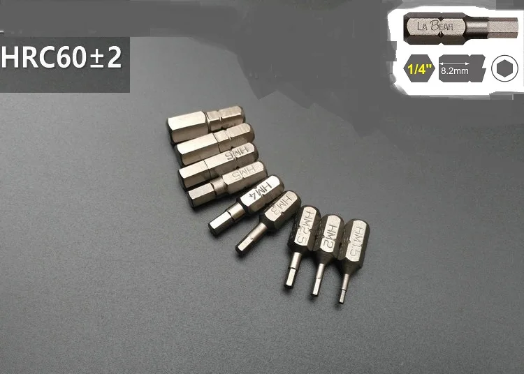 New 9kinds H1.5-8MM Metric Hex Screwdriver Bits L25mm Magnetic S2 Steel 1/4" Hex Shank Allen security bit DIY Hand Tools
New 9kinds H1.5-8MM Metric Hex Screwdriver Bits L25mm Magnetic S2 Steel 1/4" Hex Shank Allen security bit DIY Hand Tools