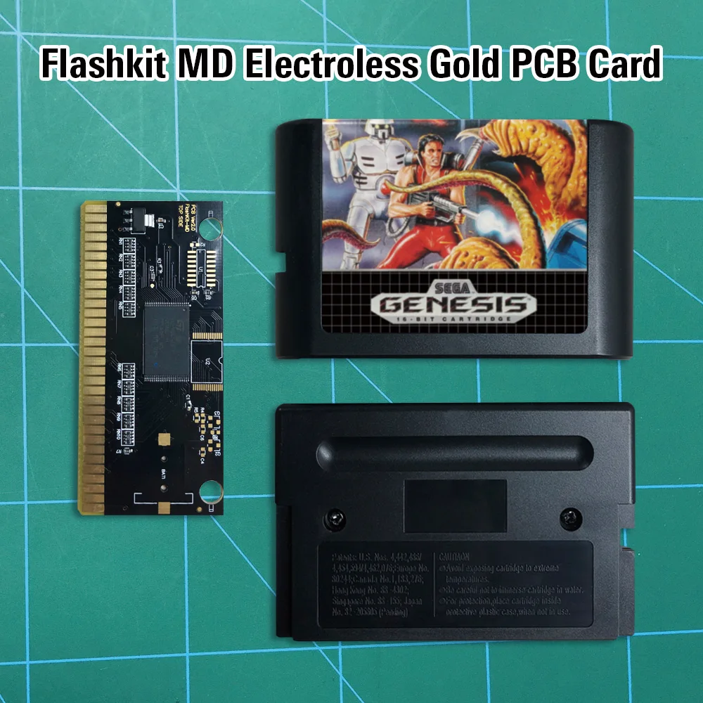 Чужой Storm - Flashkit MD никелевое золото схема на основе печатной платы 16 бит MD-игры
