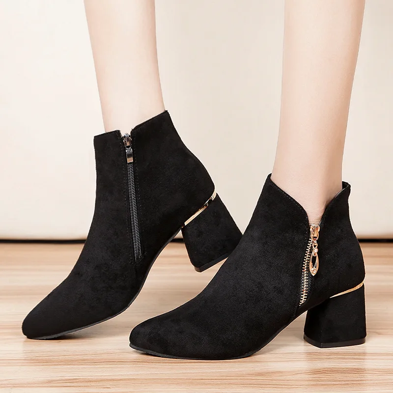 2019 Autumn New Style Pointed-Toe WOMEN'S Boots Chunky Heel Pumps Korean-style Versatile Martin Boots Suede Small Heel WOMEN'S B
2019 Autumn New Style Pointed-Toe WOMEN'S Boots Chunky Heel Pumps Korean-style Versatile Martin Boots Suede Small Heel WOMEN'S B