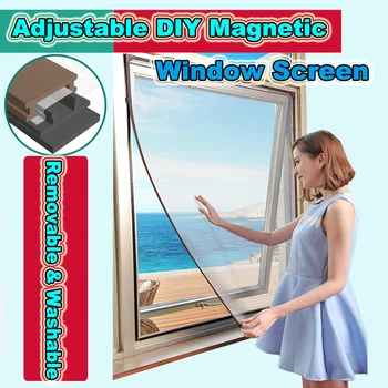 Adjustable Custom Made DIY Magnetic Window Screen fit windows Up to Any Size Removable&Washable White/Dark gray/Brown Frame
Adjustable Custom Made DIY Magnetic Window Screen fit windows Up to Any Size Removable&Washable White/Dark gray/Brown Frame