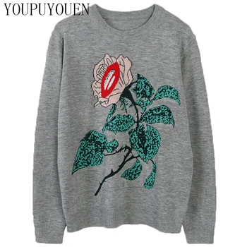 Woman Flower Sweater Long Sleeve Pullover Gray Knitted Top Ladies Clothes 2020 Spring Autumn New Fashion Jumper Casual Knitwear
Woman Flower Sweater Long Sleeve Pullover Gray Knitted Top Ladies Clothes 2020 Spring Autumn New Fashion Jumper Casual Knitwear