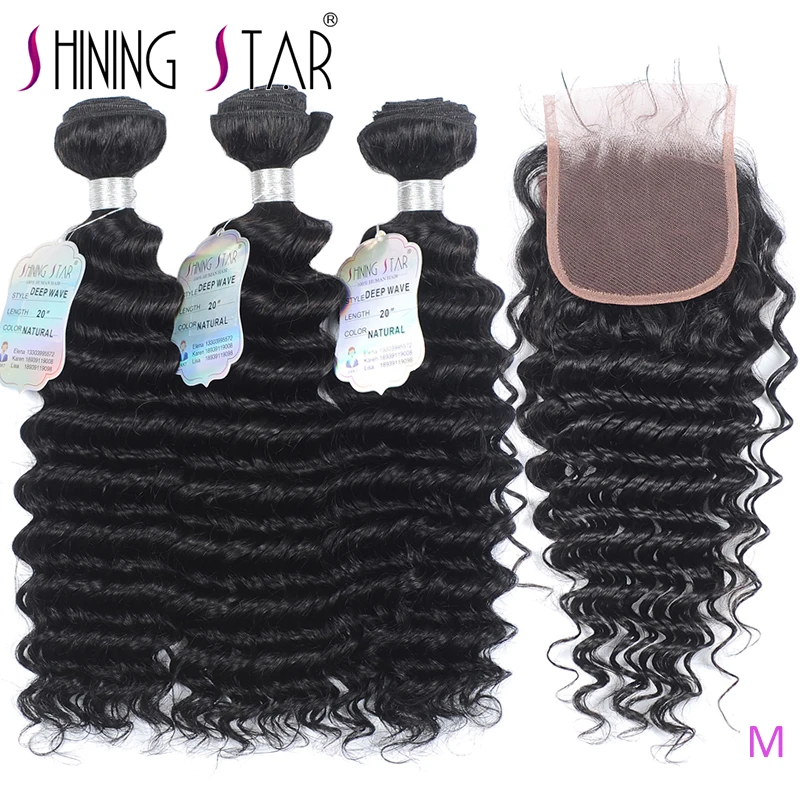 Shining Star Deep Wave Bundles with Closure Brazilian Human Hair Weave Bundles with Closure Preplucked Remy Closure with Bundles
Shining Star Deep Wave Bundles with Closure Brazilian Human Hair Weave Bundles with Closure Preplucked Remy Closure with Bundles