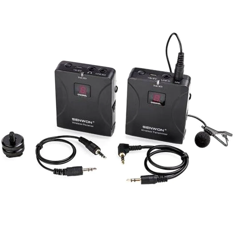 Uhf Wireless Lavalier Microphone with Two 3.5mm Cables Up to 98Ft Range for Dslr Camera Phones
Uhf Wireless Lavalier Microphone with Two 3.5mm Cables Up to 98Ft Range for Dslr Camera Phones