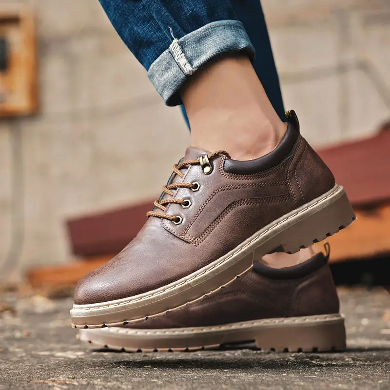 Waterproof Leather Shoes Men Original English-style Casual Outdoor Shoes Man dress Shoes Spring/Autumn Platform Lace-Up Men Shoe
Waterproof Leather Shoes Men Original English-style Casual Outdoor Shoes Man dress Shoes Spring/Autumn Platform Lace-Up Men Shoe