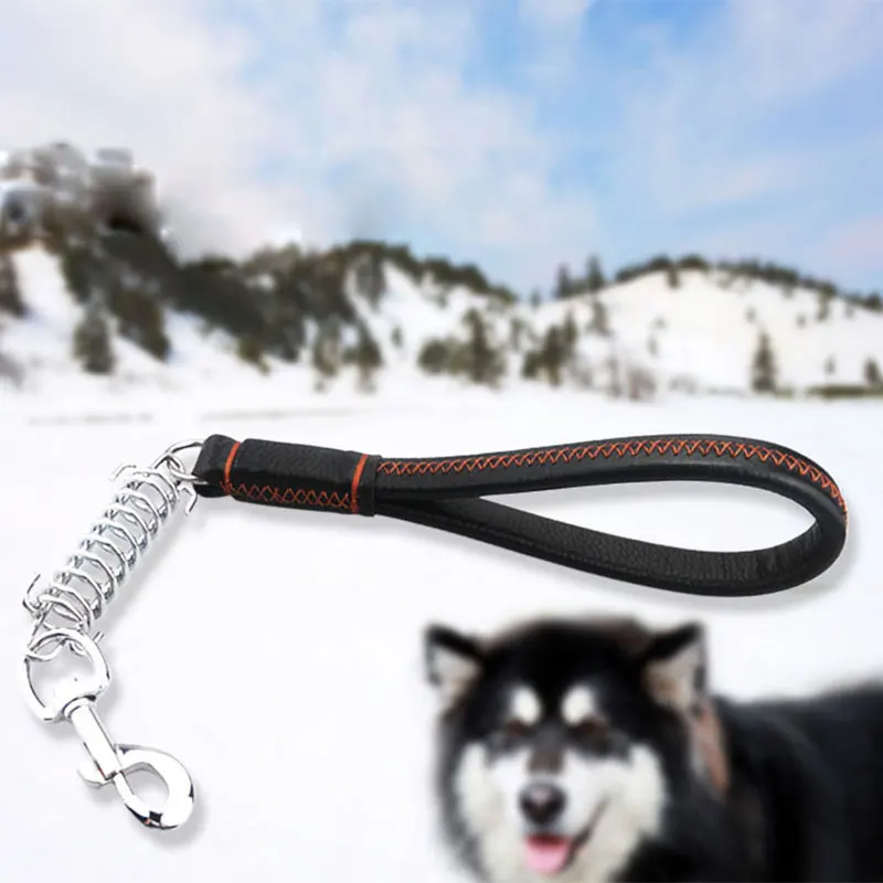 Soft Short Leather Dog Leash For Labrador Samoyed Gold Retriever Explosion-proof spring buffer pet Walking Training Lead leashes
Soft Short Leather Dog Leash For Labrador Samoyed Gold Retriever Explosion-proof spring buffer pet Walking Training Lead leashes