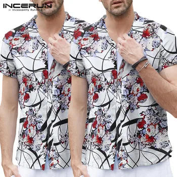 INCERUN Summer Fashion Men Floral Printed Short Sleeve Lapel Shirt Comfort Hawaiian Beach Casual Button Mens Blouse Streetwear 
INCERUN Summer Fashion Men Floral Printed Short Sleeve Lapel Shirt Comfort Hawaiian Beach Casual Button Mens Blouse Streetwear