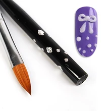 1Pc No 10 Détachable Acrylique Brosse À Ongles Kolinsky Sable Cheveux Brosses Stylo Mnaicure Outil(China)