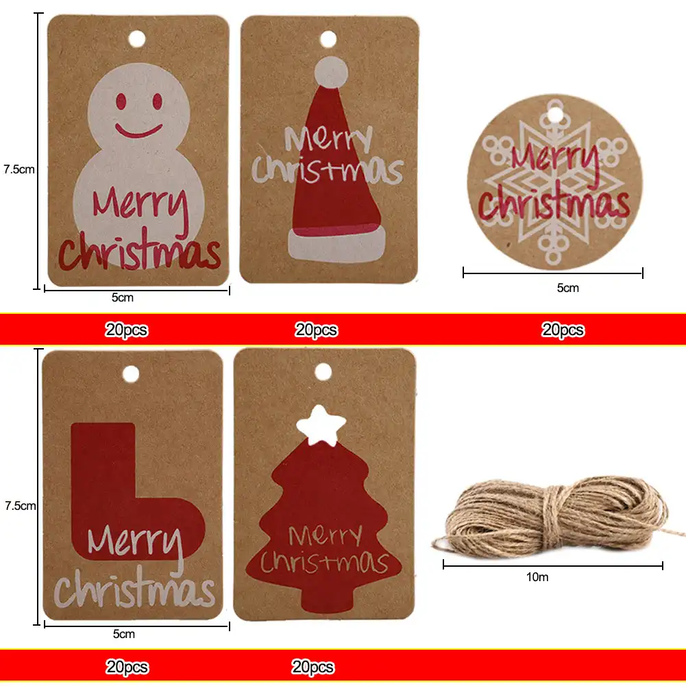 pcs 5 styles paper tags kraft gift tags hang labels christmas