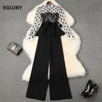 High Quality Tracksuits 2020 Spring Summer Elegant Work Suit Women Polka Dot Print Patchwork Tops Blouse+Full Length Pant Sets
High Quality Tracksuits 2020 Spring Summer Elegant Work Suit Women Polka Dot Print Patchwork Tops Blouse+Full Length Pant Sets