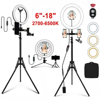 6"/10"/14"/18" LED Ring Light with Tripod Selfie Ring Light USB Ring Lamp with Stand for Tik Tok Professional Lighting Kit 6500K
6"/10"/14"/18" LED Ring Light with Tripod Selfie Ring Light USB Ring Lamp with Stand for Tik Tok Professional Lighting Kit 6500K