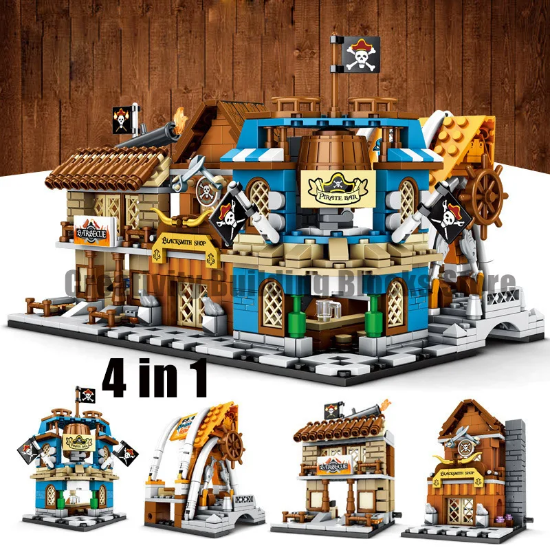 4pcs New Pirates Town Street Store Street View Building Blocks Kit Bricks Classic Movie Model Kids Toys For Children Gift 6803
4pcs New Pirates Town Street Store Street View Building Blocks Kit Bricks Classic Movie Model Kids Toys For Children Gift 6803