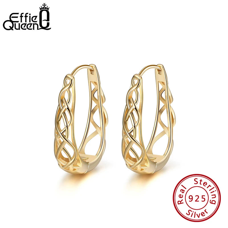 Effie Queen Simple 925 Sterling Silver Solid Hoop Earrings Big Circle 23mm Gold Color Earring Jewelry Wedding Party Gift EQE07
Effie Queen Simple 925 Sterling Silver Solid Hoop Earrings Big Circle 23mm Gold Color Earring Jewelry Wedding Party Gift EQE07