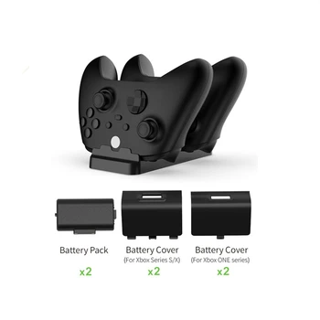 Dual Wireless Controller Charger Charging Station Stand With 1200MAh Battery Pack USB Cable For XBOX One X/S
Dual Wireless Controller Charger Charging Station Stand With 1200MAh Battery Pack USB Cable For XBOX One X/S