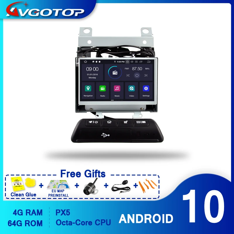 Автомагнитола AVGOTOP Android 10 для Land Rover Freelander 2 2007 2008 2009 2010 2011 2012 транспортных средств