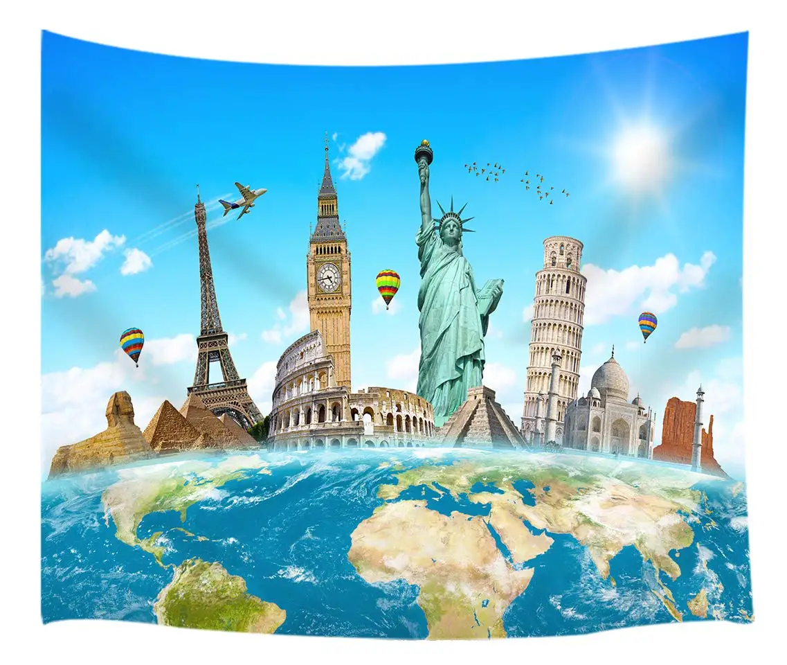 Famous Monuments of World Grouped Together on Planet Earth Tapestry Wall Hanging
Famous Monuments of World Grouped Together on Planet Earth Tapestry Wall Hanging