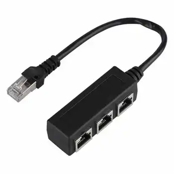 Ethernet RJ45 Connector Splitter Extension Cord Cable Adapter 1 Male To 3 Female Port Transfer Connecter Splitter 
Ethernet RJ45 Connector Splitter Extension Cord Cable Adapter 1 Male To 3 Female Port Transfer Connecter Splitter