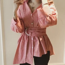 Womens Autumn Striped Plus Size V-Neck Tops Blouses Korean Ulzzang New Ladies Shirts Casual Oversized Long Sleeve Shirts Blusas
Womens Autumn Striped Plus Size V-Neck Tops Blouses Korean Ulzzang New Ladies Shirts Casual Oversized Long Sleeve Shirts Blusas