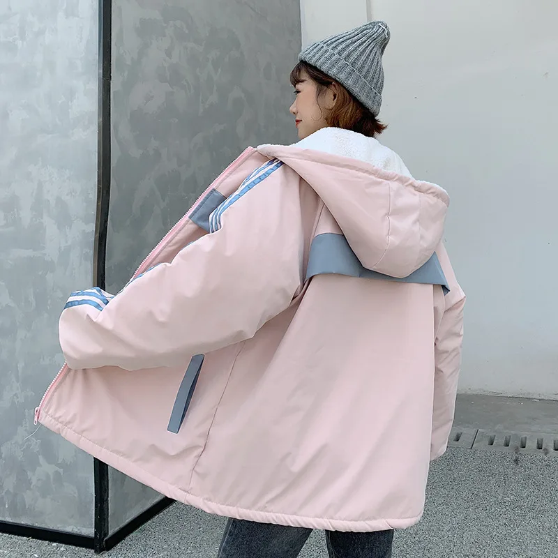 Lambs Wool Coat Women's Autumn And Winter New Style Korean-style Mid-length Brushed And Thick Cotton-padded Clothes Students Loo
Lambs Wool Coat Women's Autumn And Winter New Style Korean-style Mid-length Brushed And Thick Cotton-padded Clothes Students Loo
