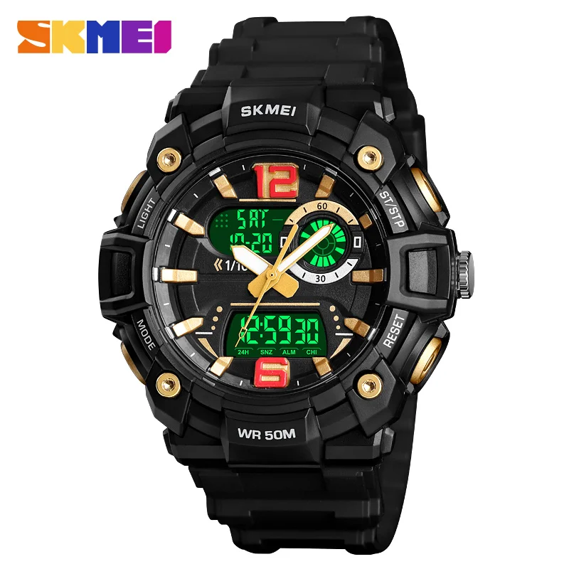 

Luxury Casual Sport Watch Men SKMEI Analog Digital LED Electronic Quartz Wristwatches Waterproof Military Watch Relogio