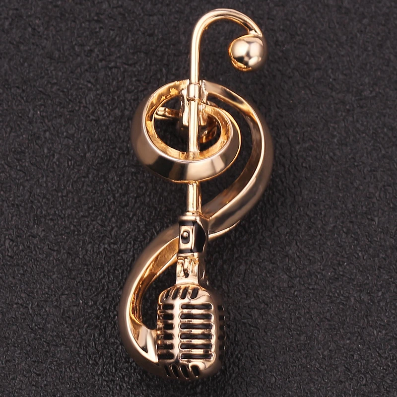 Gold Color Microphone Music Note Brooches For Women And Men New Year's Gifts
Gold Color Microphone Music Note Brooches For Women And Men New Year's Gifts