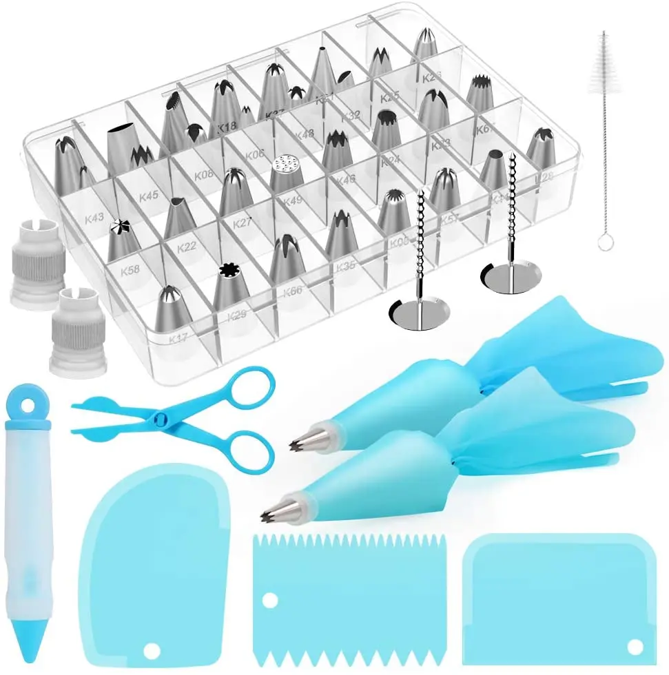 42Piece Cake Decorating Kit Supply Pastry Bags Icing Smoother Piping Nozzles Coupler Decorating Pen Flower Lifter for Baking
42Piece Cake Decorating Kit Supply Pastry Bags Icing Smoother Piping Nozzles Coupler Decorating Pen Flower Lifter for Baking