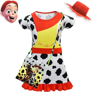 Girls Short sleeve Ruffled dress Cowgirl Jessie Cosplay Costume kids Toy 4 Cartoon sleepwear dresses bag mask suit
Girls Short sleeve Ruffled dress Cowgirl Jessie Cosplay Costume kids Toy 4 Cartoon sleepwear dresses bag mask suit