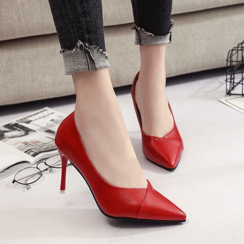Fashion Sexy Women Basic Pumps Slip-On High Thin Heels Single Shoes Spring Autumm Casual Pointed Toe Ladies Pumps
Fashion Sexy Women Basic Pumps Slip-On High Thin Heels Single Shoes Spring Autumm Casual Pointed Toe Ladies Pumps