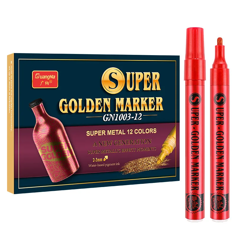 12PCS/Lot Super Golden Metallic Markers Paints Pens Art Permanent Writing Markers For Paper Stone Glass Wall
12PCS/Lot Super Golden Metallic Markers Paints Pens Art Permanent Writing Markers For Paper Stone Glass Wall