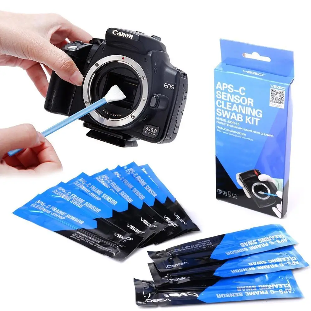 VSGO APS-C Camera Sensor Cleaning Swab Kit DDR-15 CCD CMOS Reflector Cleaning Swab 10 PCS for Fujifilm Sony Canon Nikon
VSGO APS-C Camera Sensor Cleaning Swab Kit DDR-15 CCD CMOS Reflector Cleaning Swab 10 PCS for Fujifilm Sony Canon Nikon