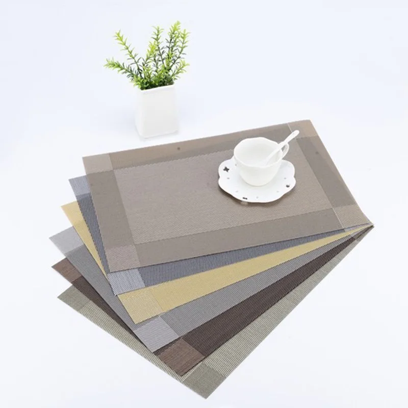 PVC Plastic Placemats for Dining Table Runner Linens Place Mat in Kitchen Accessories Cup Wine Mat Hotel Restaurant
PVC Plastic Placemats for Dining Table Runner Linens Place Mat in Kitchen Accessories Cup Wine Mat Hotel Restaurant