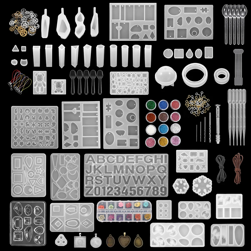 300Pcs Mixed Style Silicone Epoxy Resin Casting Molds UV Tool Set For DIY Pendant Jewelry Making Finding Accessories Supplies
300Pcs Mixed Style Silicone Epoxy Resin Casting Molds UV Tool Set For DIY Pendant Jewelry Making Finding Accessories Supplies