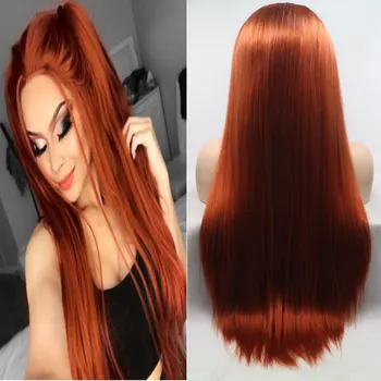 BM Silky Straight Orange Red Color Synthetic Hair 13*3 Hand Tied Lace Front Wig Heat Resistant Fiber Hair For Women Daily Wigs
BM Silky Straight Orange Red Color Synthetic Hair 13*3 Hand Tied Lace Front Wig Heat Resistant Fiber Hair For Women Daily Wigs