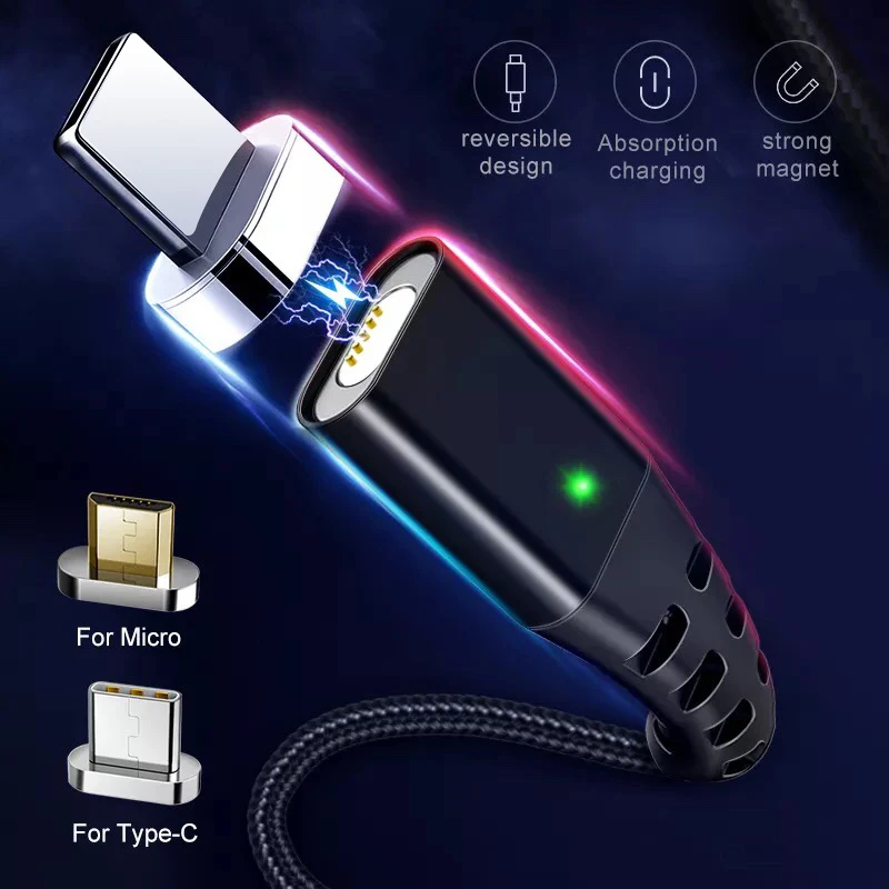 Магнитный кабель GETIHU Micro USB Type C для быстрой зарядки и передачи данных iPhone 11 X
