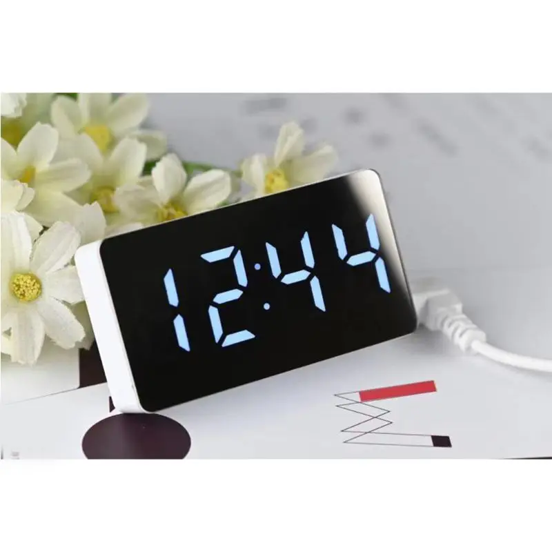 Portable LED Mirror Clock Multi-functional Electronic Alarm Clock with Time/Calendar/Temperature Alarm Decor for Home Room Use
Portable LED Mirror Clock Multi-functional Electronic Alarm Clock with Time/Calendar/Temperature Alarm Decor for Home Room Use